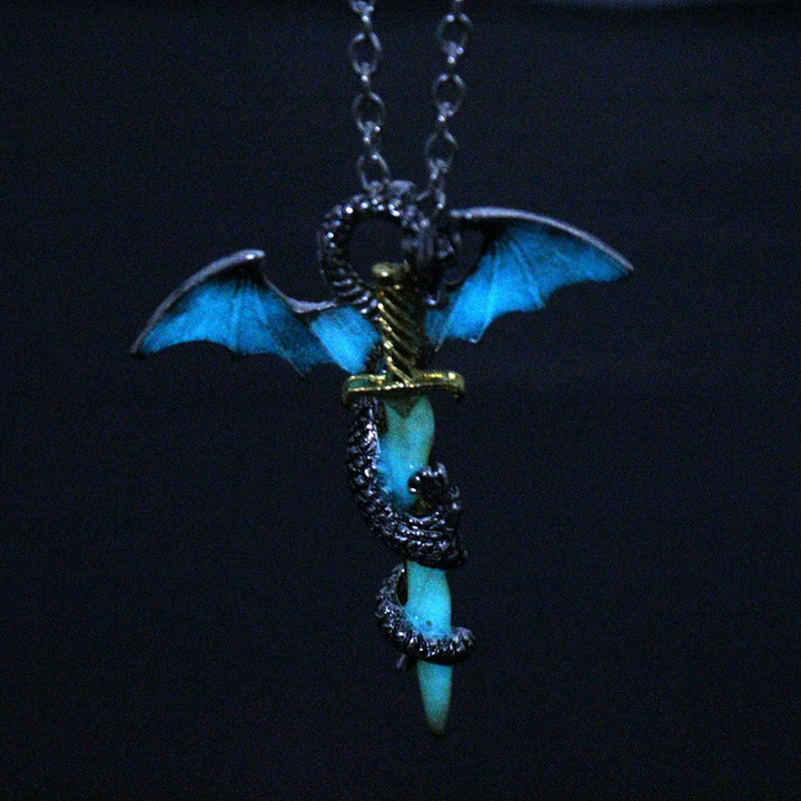 WorldNorse Pterosaur Golden Sword Luminous Necklace - Glow - image 0