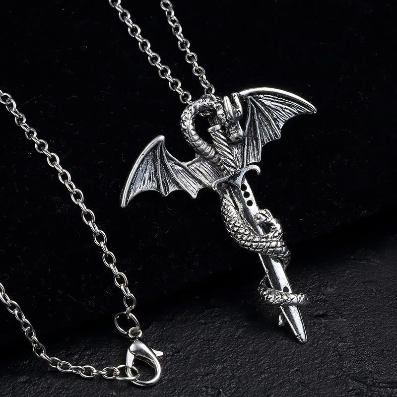 WorldNorse Pterosaur Golden Sword Luminous Necklace - Silver - image 11
