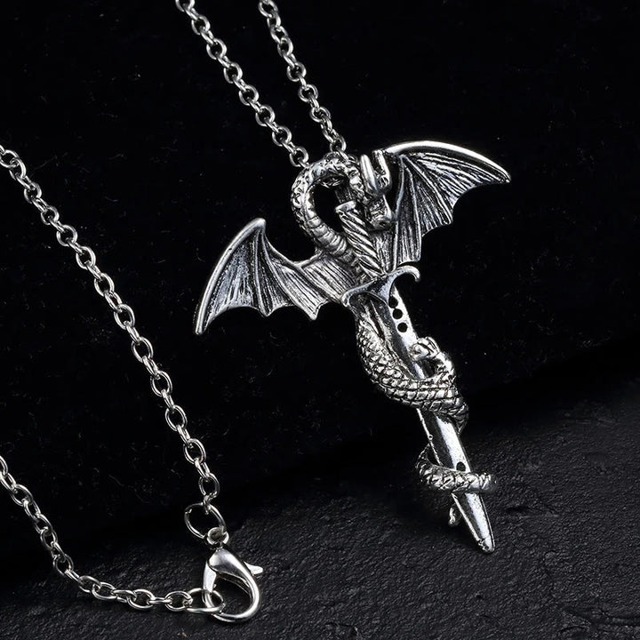 WorldNorse Pterosaur Golden Sword Luminous Necklace - Silver - image 11