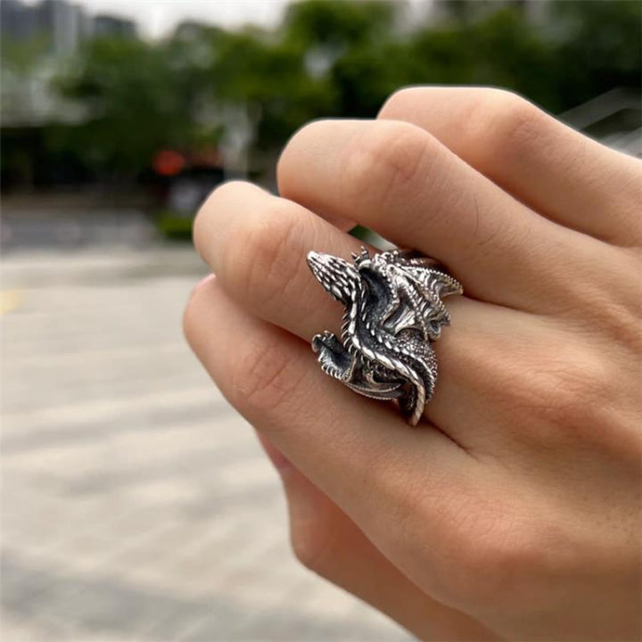 WorldNorse Dragon Open Design Gothic Ring - image 10