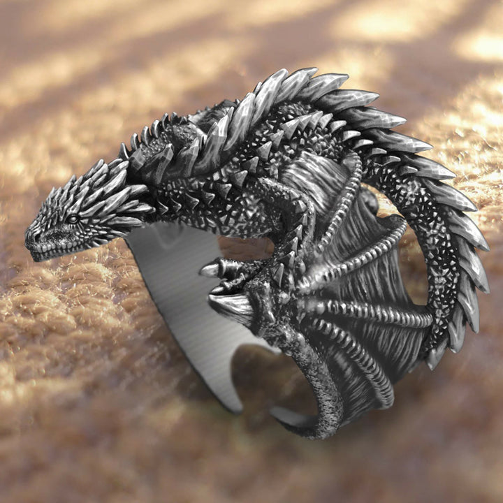WorldNorse Dragon Open Design Gothic Ring - Adjustable - image 0