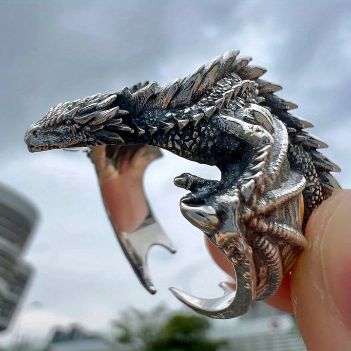 WorldNorse Dragon Open Design Gothic Ring - image 12