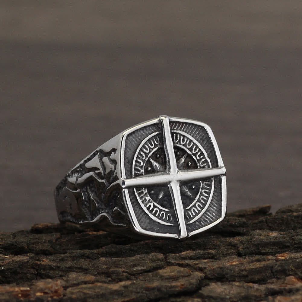 WorldNorse Pirate Compass Cross Stainless Steel Ring - image 3