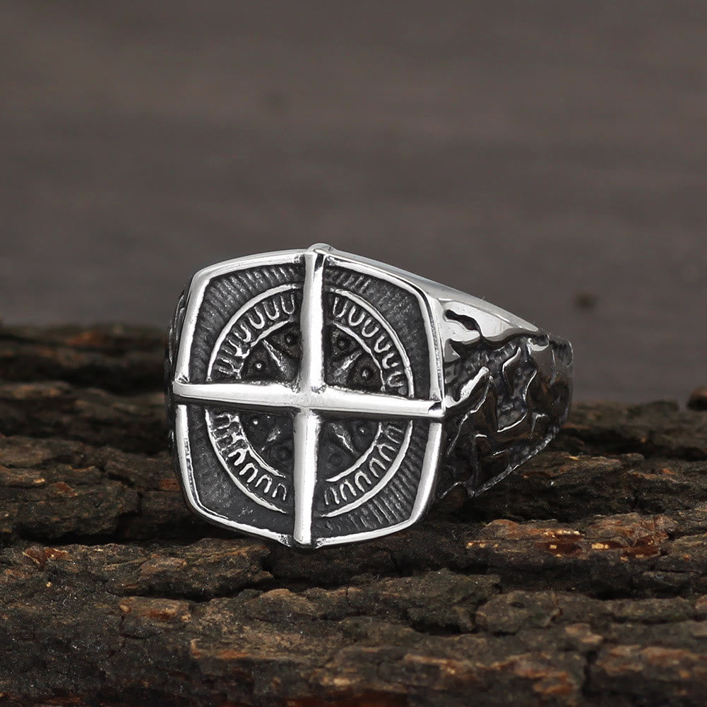 WorldNorse Pirate Compass Cross Stainless Steel Ring - UK Size Z+1（US 14) - image 0