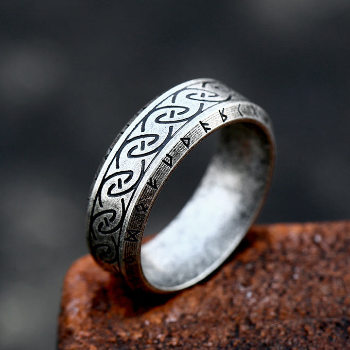 WorldNorse Vintage Rune Amulet Ring - Retro Silver - UK Size Z（US 13) - image 0