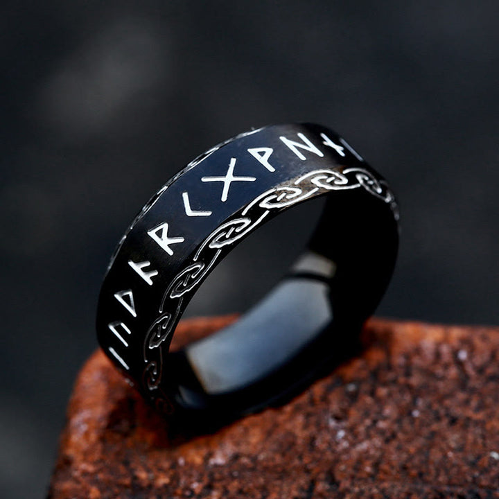 WorldNorse Viking Rune Stainless Steel Ring - Black - UK Size Z（US 13) - image 2