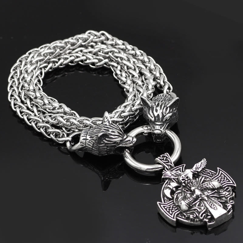 WorldNorse Odin Wolf Raven Necklace - image 2