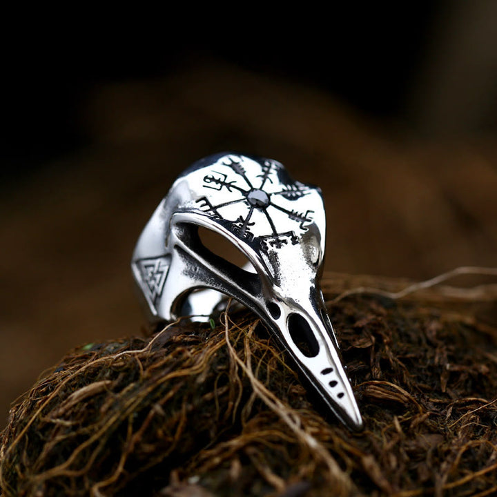 WorldNorse Raven Skull Inlaid Zircon Ring - Black - UK Size Z（US 13) - image 4