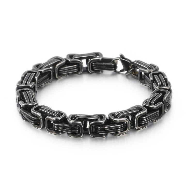 WorldNorse Multi-Size Titanium Steel Link Bracelet - Retro Black - 8mm - 45cm - image 21