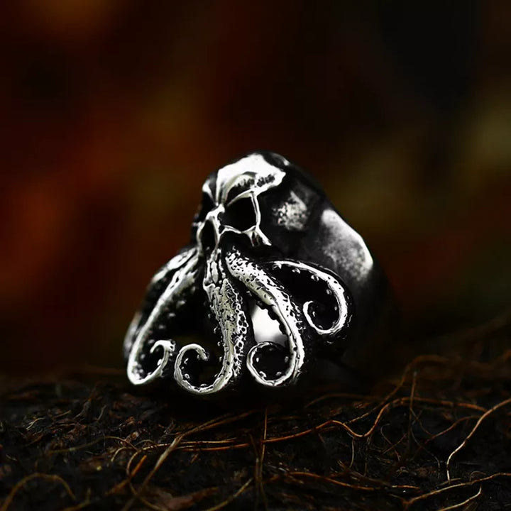 WorldNorse Octopus Skull Punk Stainless Steel Seaman Ring - image 3