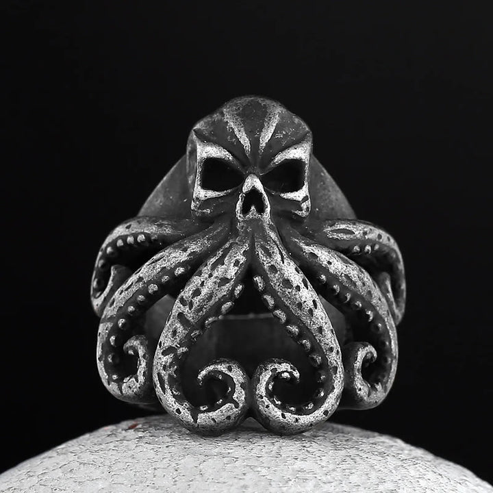 WorldNorse Octopus Skull Punk Stainless Steel Seaman Ring - Retro - UK Size Z+2（US 15) - image 7