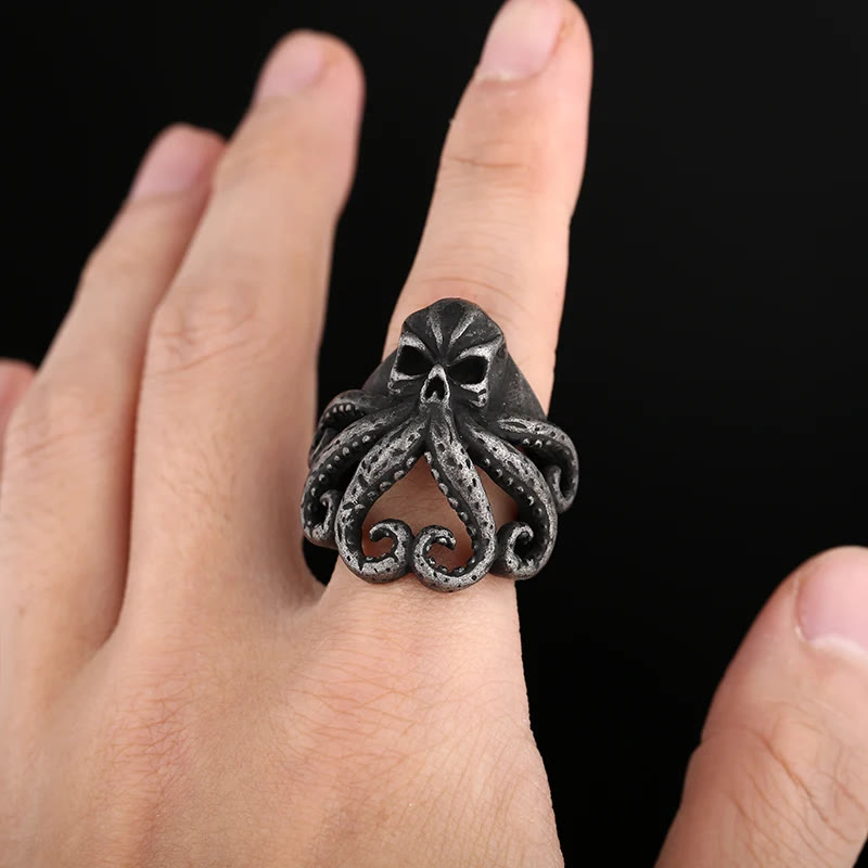 WorldNorse Octopus Skull Punk Stainless Steel Seaman Ring - image 8