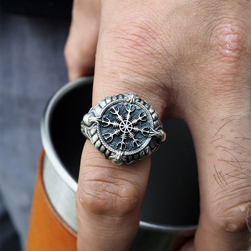WorldNorse Helm Of Awe Mythology Ring - Adjustable - image 0