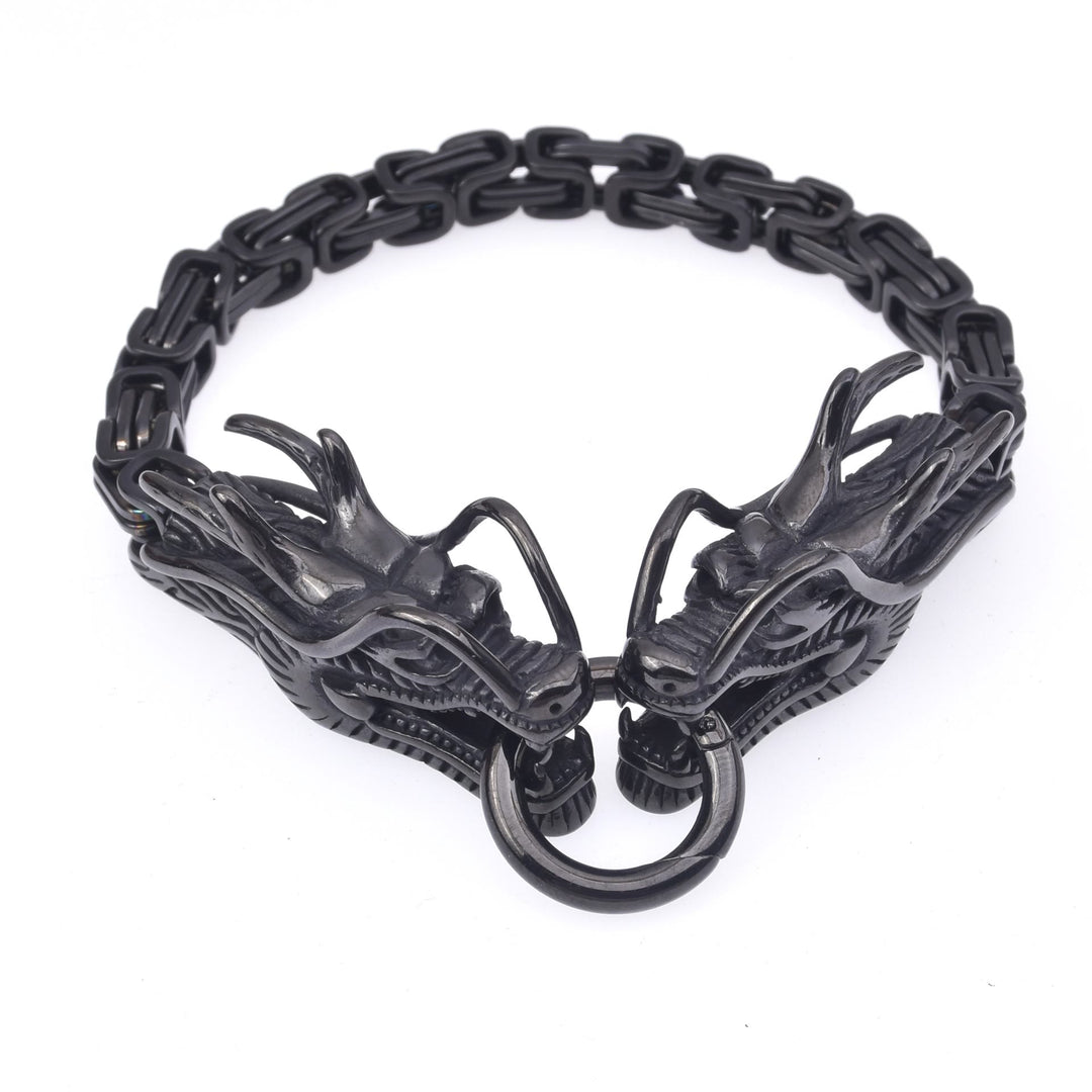 WorldNorse Norse Mythology Twin Headed Dragon Bracelet - Black - 23cm - image 4