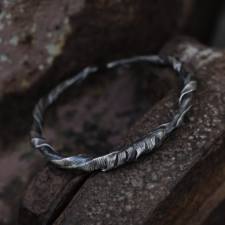 WorldNorse Handcrafted 999 Silver Feather Open Bracelet - image 2