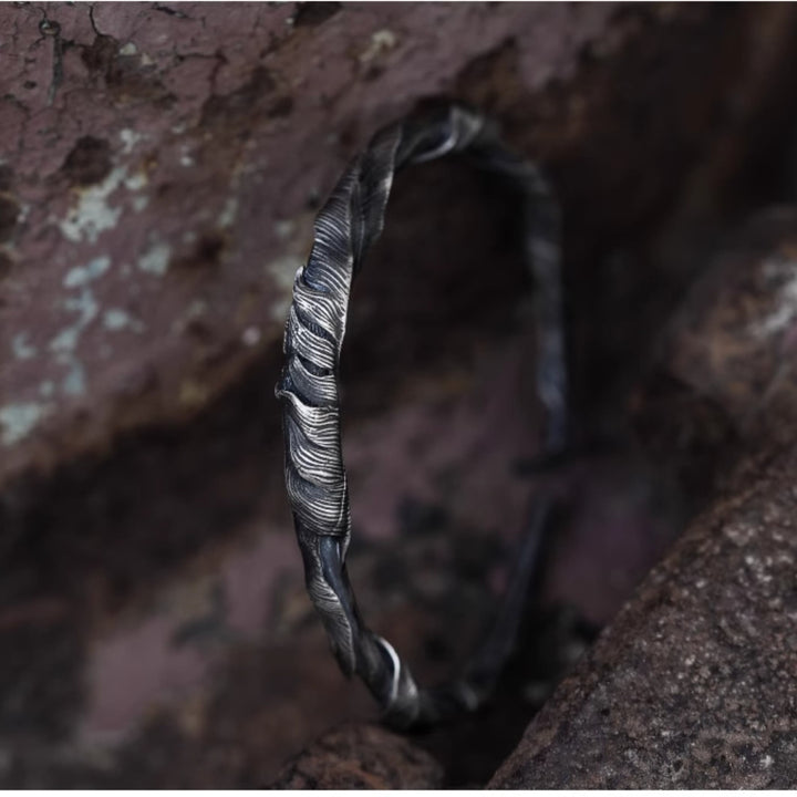 WorldNorse Handcrafted 999 Silver Feather Open Bracelet - image 3