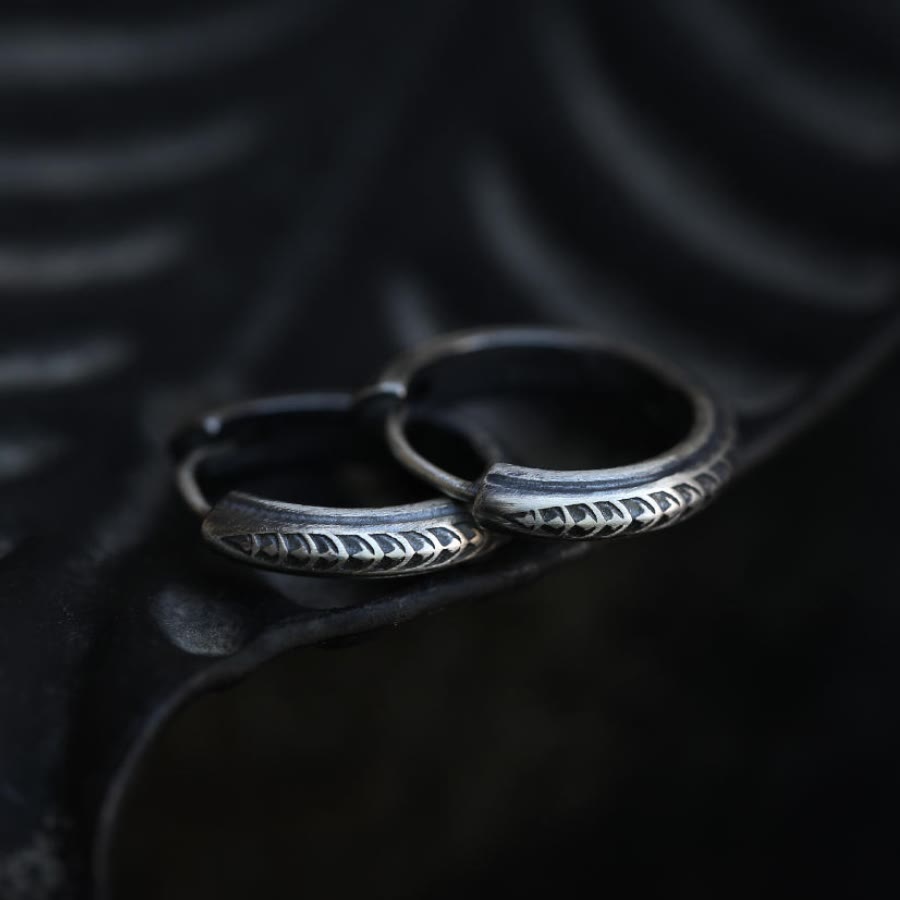 WorldNorse Handcrafted 925 Silver Dragon Scale Earrings - Earrings - image 0