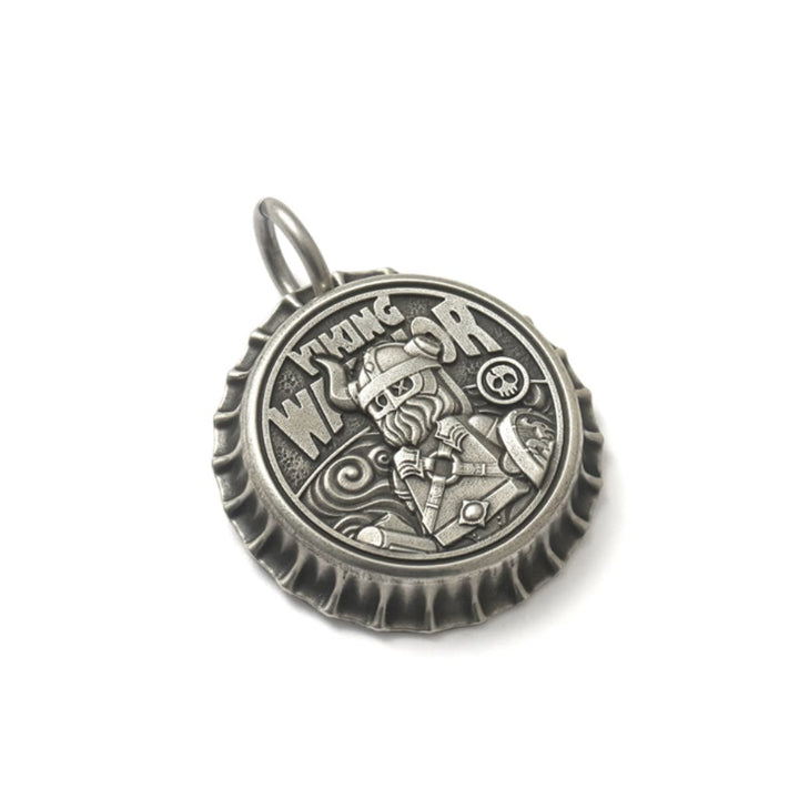 WorldNorse 925 Sterling Silver Bottle Cap Necklace - 925 Sterling Silver - image 2