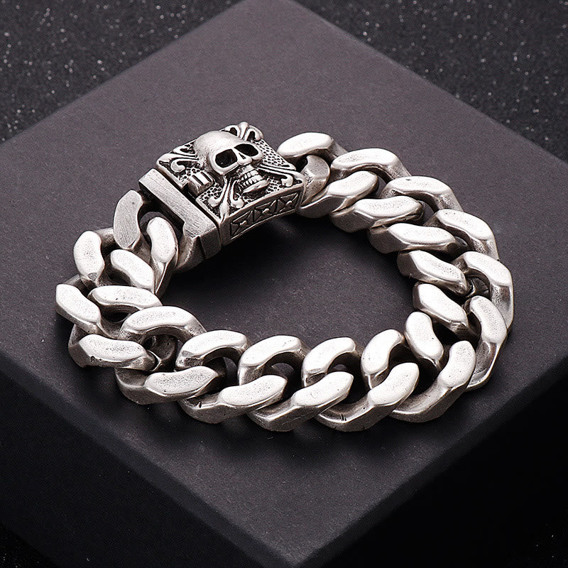 WorldNorse Skull Clasp Cuban Bracelet - image 5