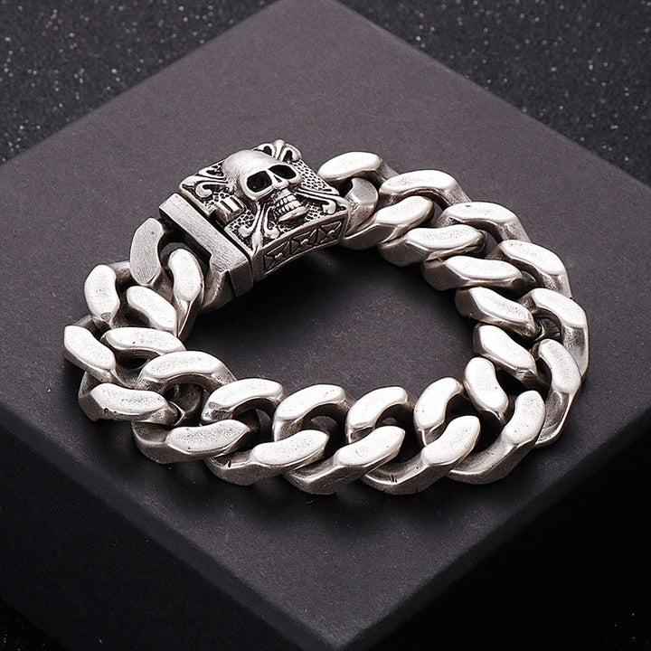 WorldNorse Skull Clasp Cuban Bracelet - image 5