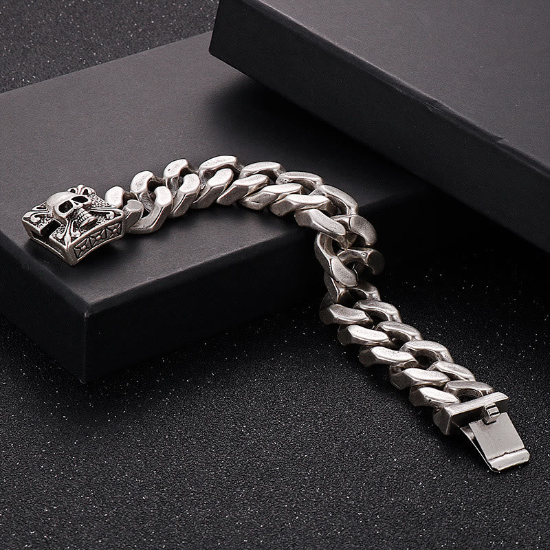 WorldNorse Skull Clasp Cuban Bracelet - image 4