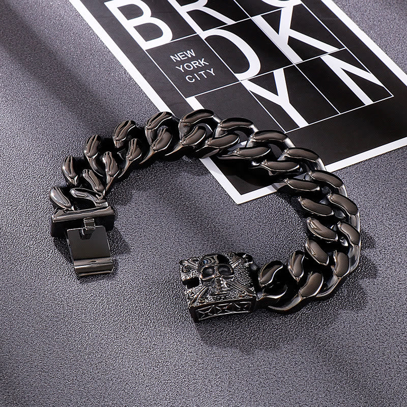 WorldNorse Skull Clasp Cuban Bracelet - image 16