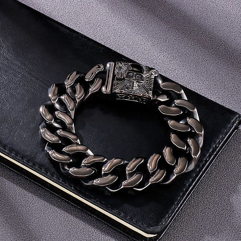 WorldNorse Skull Clasp Cuban Bracelet - image 15