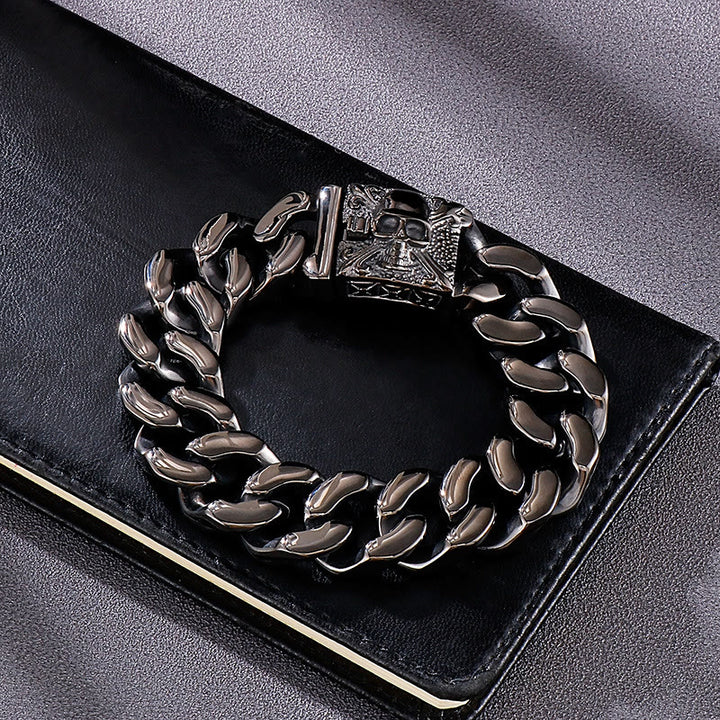 WorldNorse Skull Clasp Cuban Bracelet - image 15