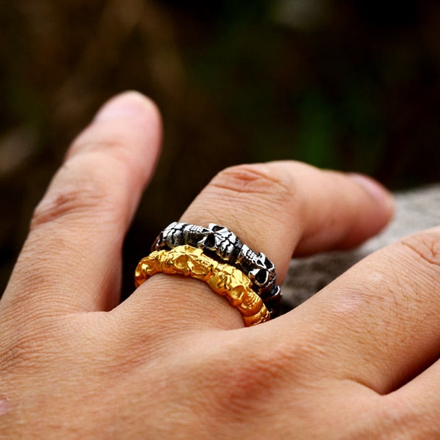 WorldNorse Gothic Stackable Stainless Steel Skull Ring - image 6