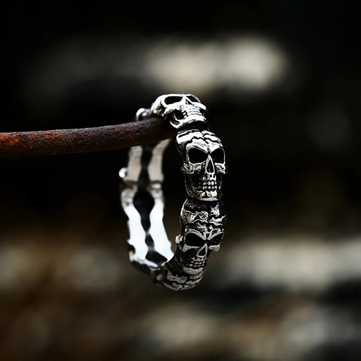 WorldNorse Gothic Stackable Stainless Steel Skull Ring - Silver - UK Size Z（US 13) - image 1