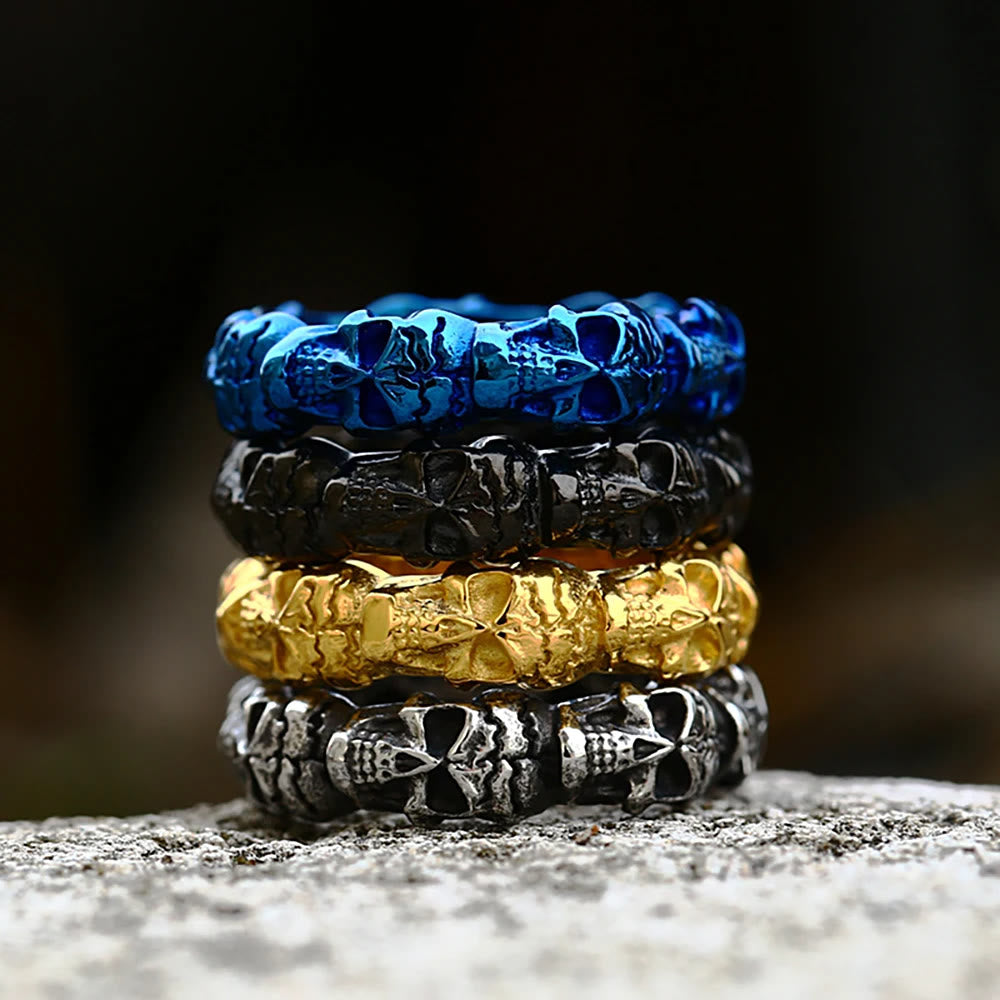 WorldNorse Gothic Stackable Stainless Steel Skull Ring - image 12