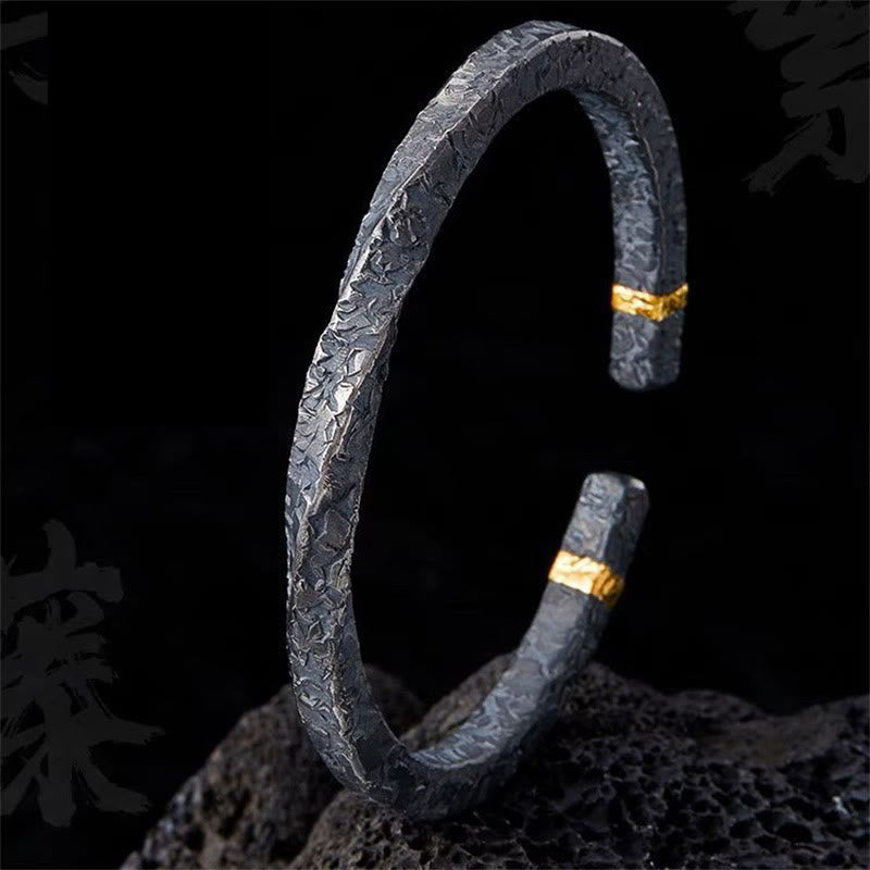 WorldNorse Flowing Fire Gold Inlay Adjustable Bracelet / Ring - Rattan Bracelet#Retro Silver & Gold - image 14