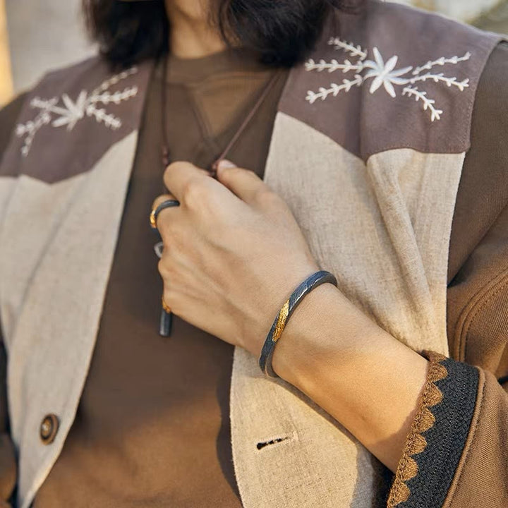 WorldNorse Flowing Fire Gold Inlay Adjustable Bracelet / Ring - image 1