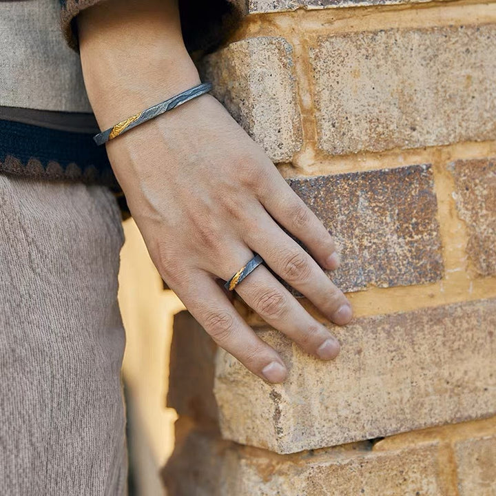 WorldNorse Flowing Fire Gold Inlay Adjustable Bracelet / Ring - image 2