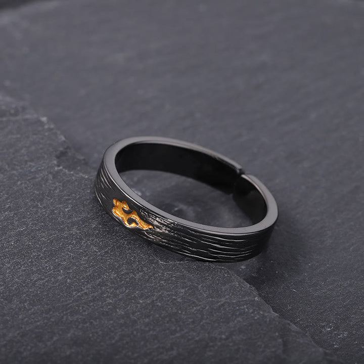 WorldNorse Vintage Black Gold Cloud Shaped Adjustable Ring