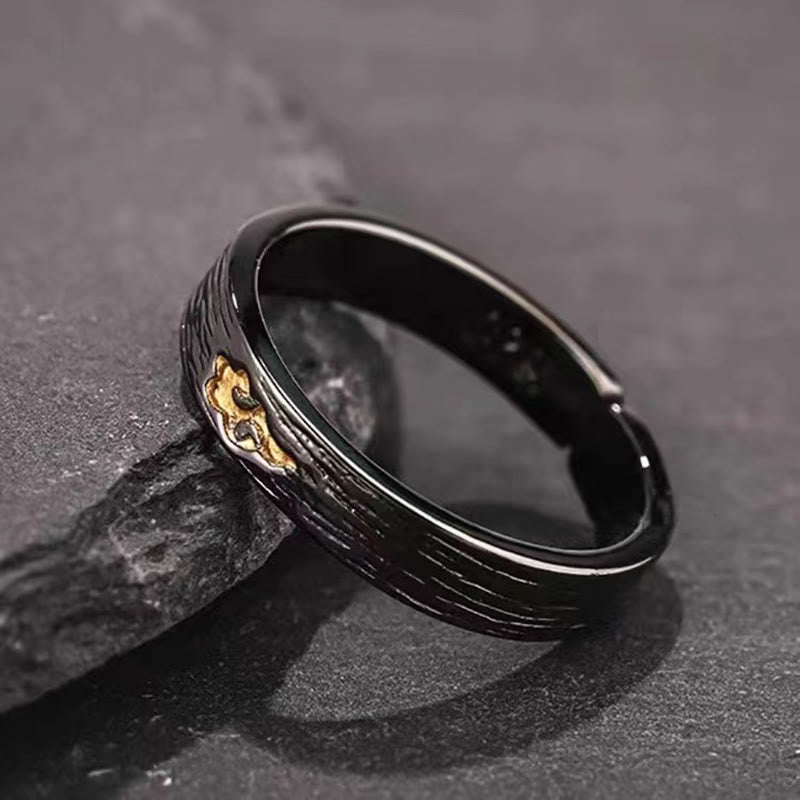 WorldNorse Vintage Black Gold Cloud Shaped Adjustable Ring