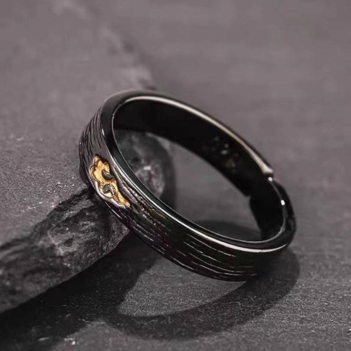 WorldNorse Vintage Black Gold Cloud Shaped Adjustable Ring
