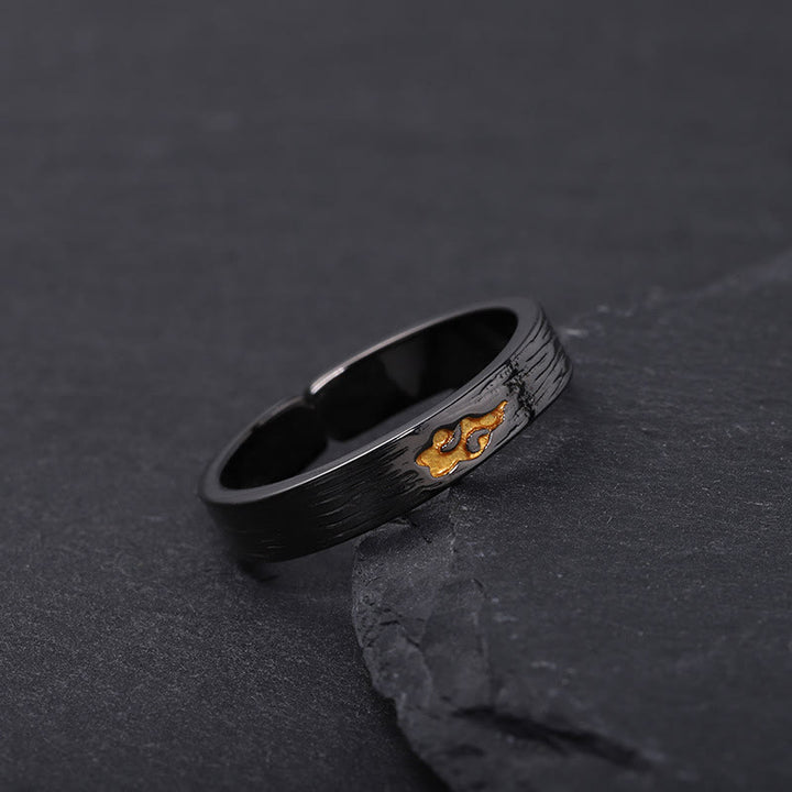 WorldNorse Vintage Black Gold Cloud Shaped Adjustable Ring