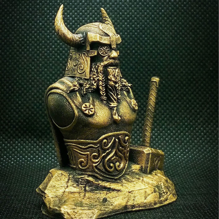 WorldNorse Thor Hammer Halfbody Statue Resin Sculpture - image 4