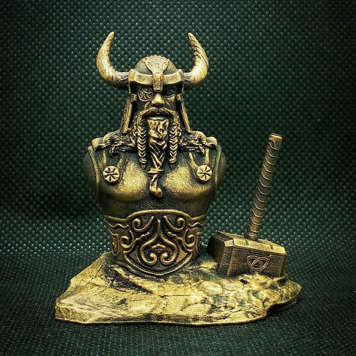 WorldNorse Thor Hammer Halfbody Statue Resin Sculpture - image 2