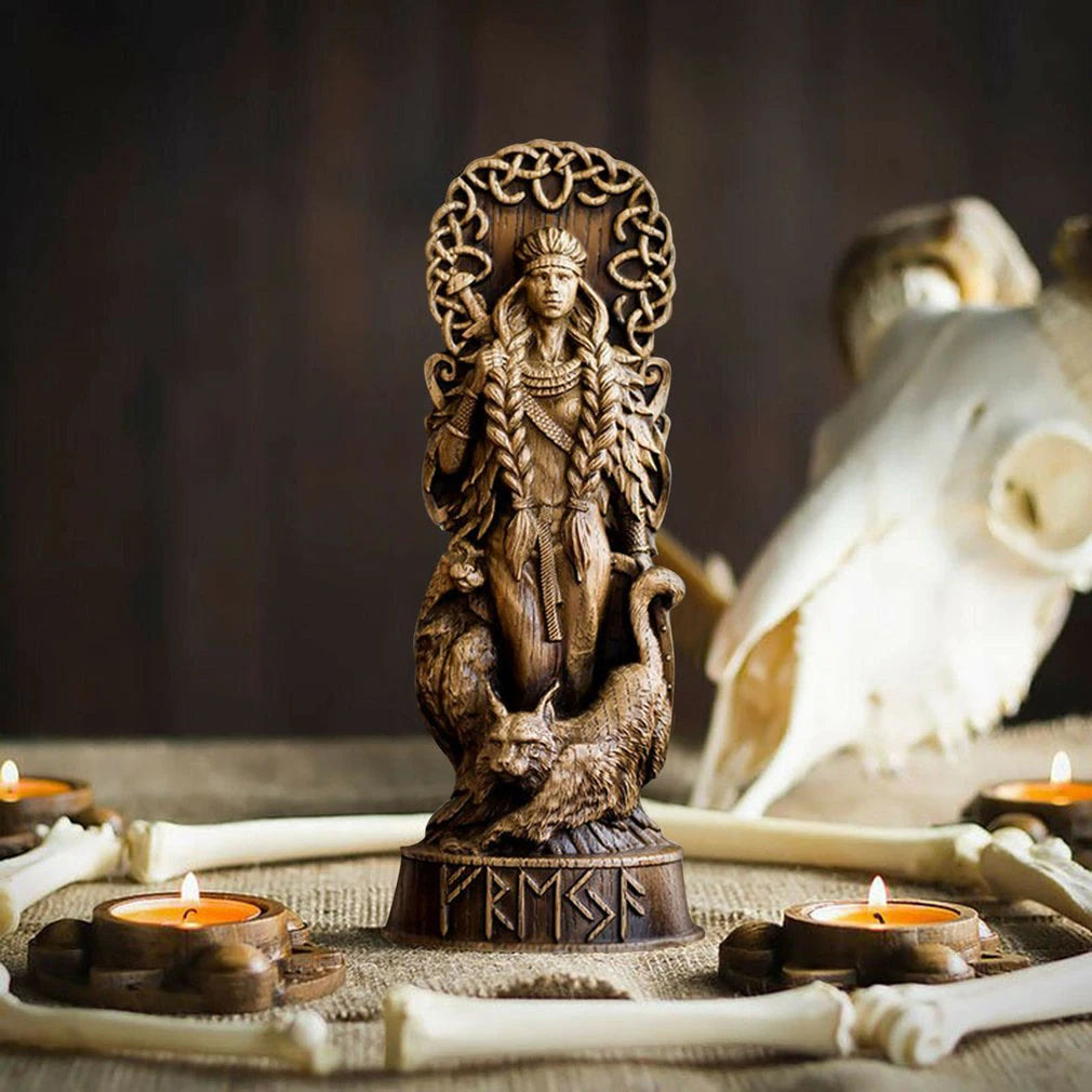 WorldNorse God Thor Statue In Battle With Jormungand Sculpture - Freyja - image 11