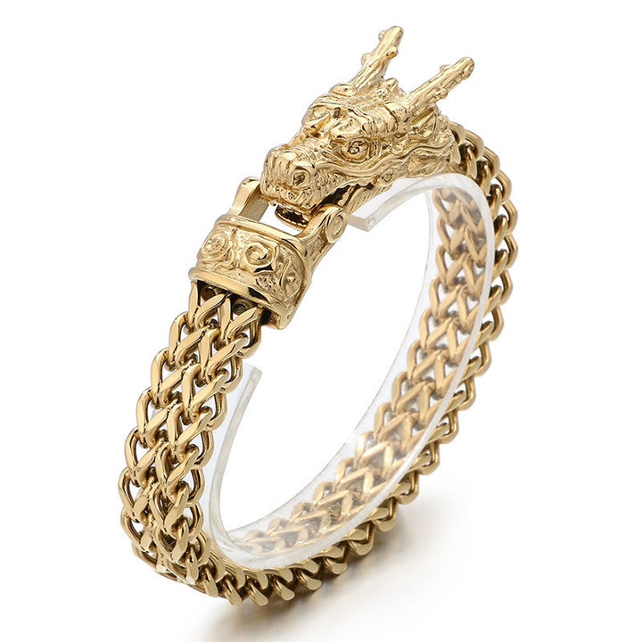 WorldNorse Norse Dragon Mesh Chain Bracelet - Gold - 22cm - image 13
