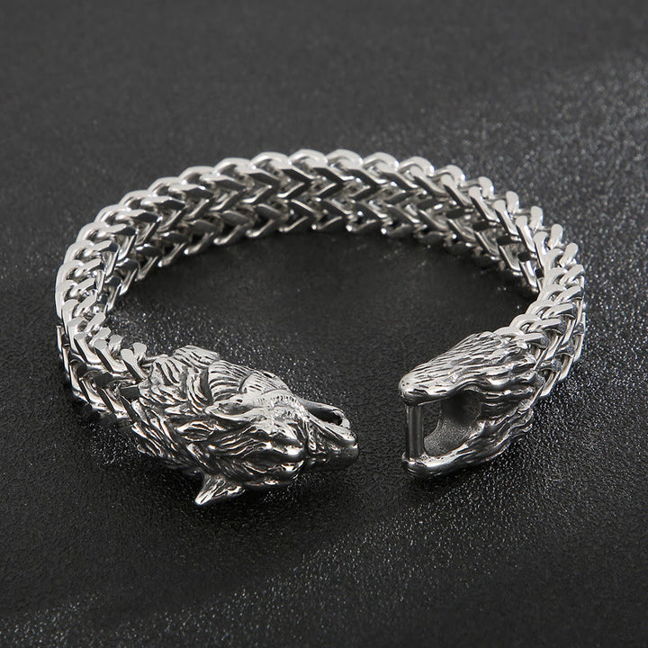 WorldNorse Wolf Head Stainless Steel Bracelet - image 5