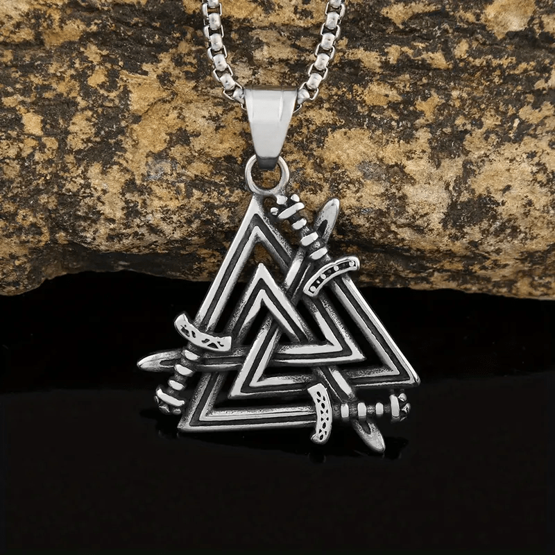 WorldNorse Valknut With Sword Necklace - Necklace - image 0