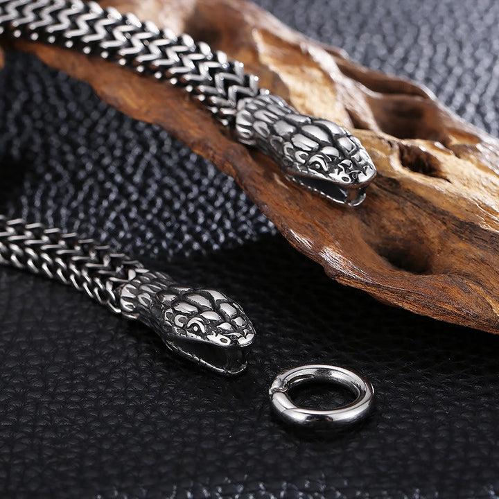 WorldNorse Double Snake Head Animal Necklace - image 3