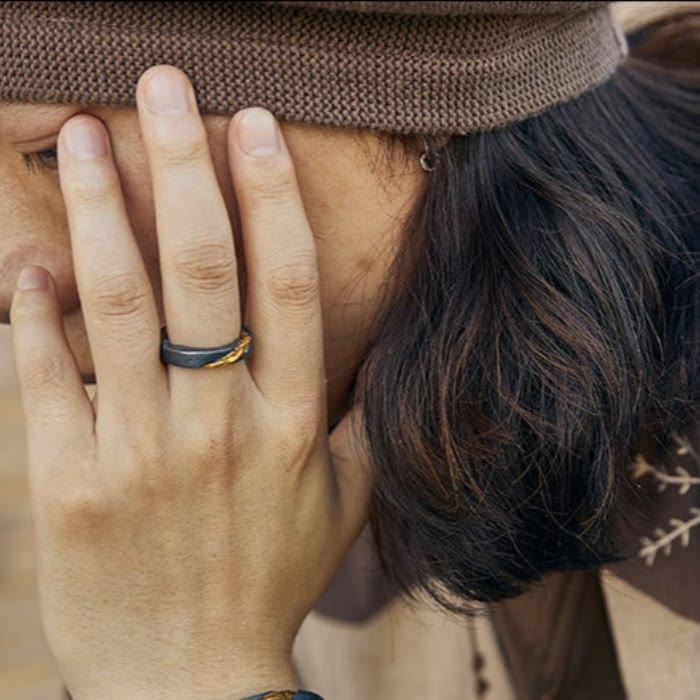 WorldNorse Flowing Fire Gold Inlay Adjustable Bracelet / Ring - image 19