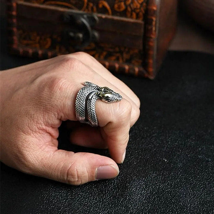 WorldNorse Retro Punk Snake Jormungandr Ring - image 7