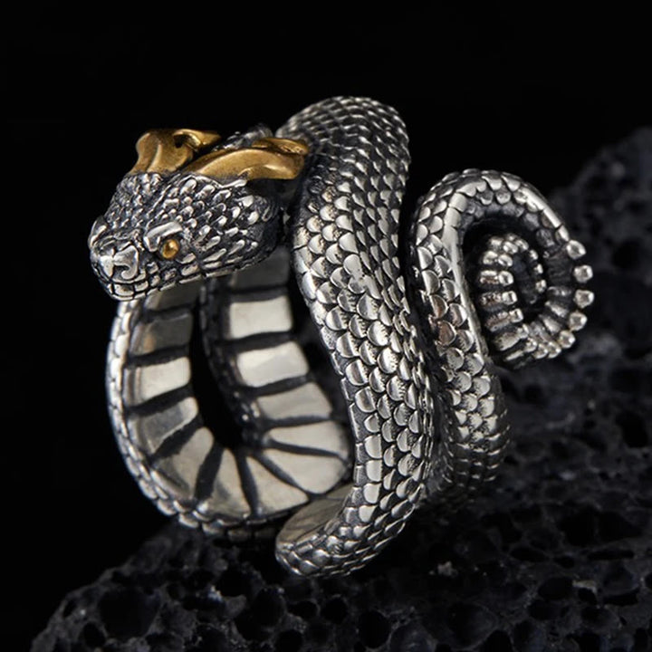 WorldNorse Retro Punk Snake Jormungandr Ring - image 6