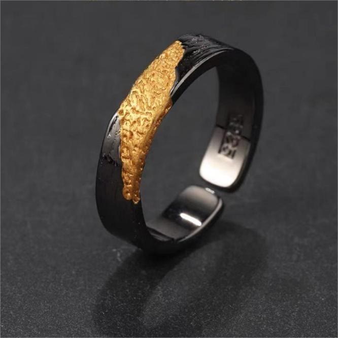 WorldNorse Firework Black Gold Ring - Black Gold - image 0