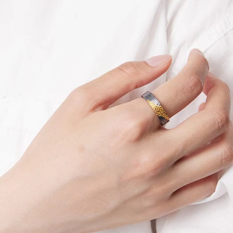WorldNorse Firework Black Gold Ring
